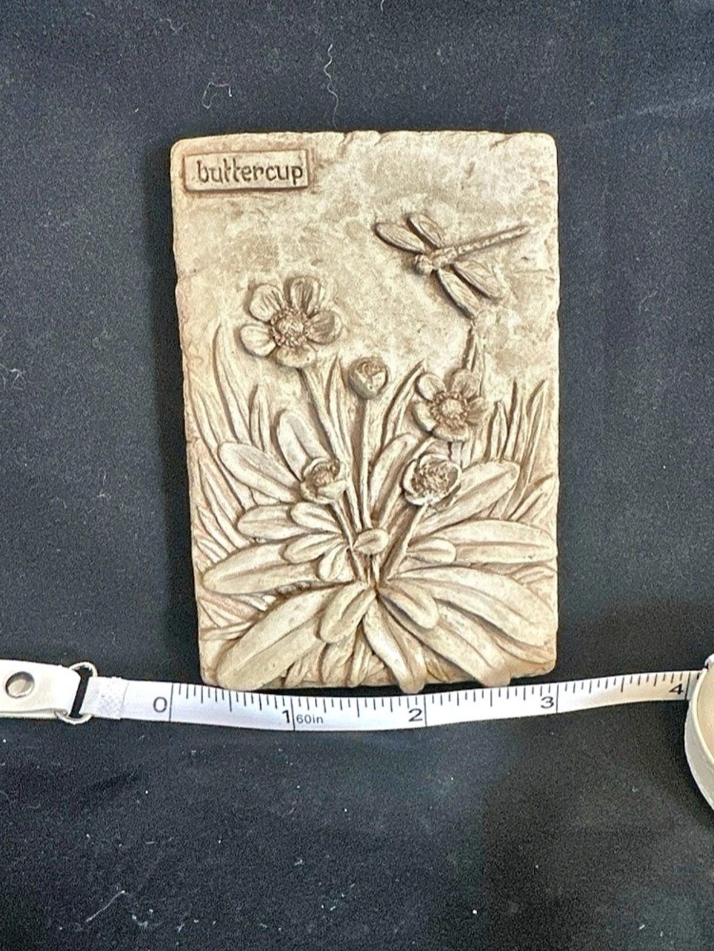 Carruth studio buttercup Floral Dragonfly Plaque Floral Wall Plaque Cream Decor